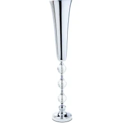 Decostar™ Aluminum Centerpiece with Three Crystals 30¼" - Silver