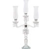 Decostar™ 3 Arm Crystal Candelabra 31" W/ Clear Glass Votive Holders - PAIR of 2!