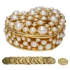 Decostar™ Arras Set For Weddings- Rhinestone Heart Box With Pearl - Gold
