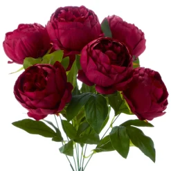 Decostar™ Artificial English Rose Bunch 18½" Burgundy
