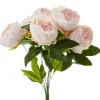 Decostar™ Artificial English Rose Bunch 18½" Ivory/Pink