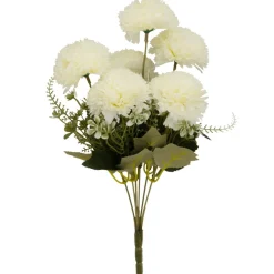 Decostar™ Artificial 6 Head Carnation Bush 12" - White