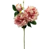 Decostar™ Artificial 3 Head Peony Stem 24" - Blush