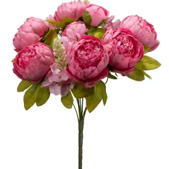 Decostar™ Artificial 13 Head Peony Bush 25" - Fuchsia