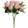 Decostar™ Artificial 6 Head Rose Bush 17" - Pink