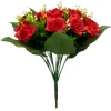Decostar™ Artificial 13 Head Rose Bush 15" - Red