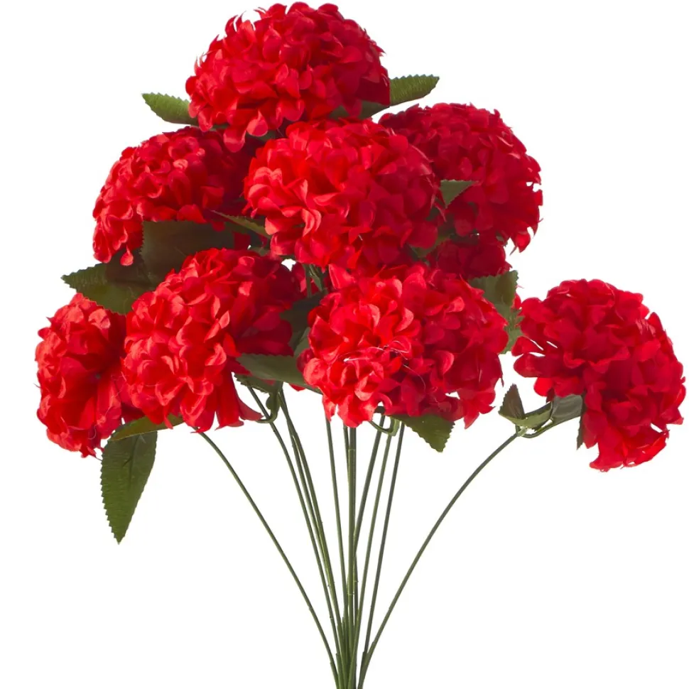Decostar™ Artificial Hydrangea Flower Bunch - 20" Red