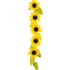 Decostar™ Artificial Jumbo Sunflower Cane Garland 86"