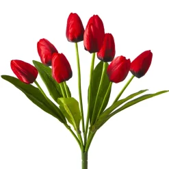 Decostar™ Artificial Large Bunch Tulip Flowers - Red