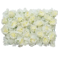 Decostar™ Artificial Mixed Rose Hydrangea Flower Mat - Ivory