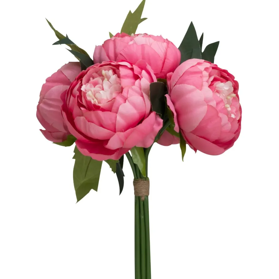 Decostar™ Artificial Peony Bouquet 10" - Fuchsia