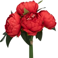 Decostar™ Artificial Peony Bouquet 10" - Red