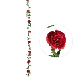 Decostar™ Artificial Peony Flower Garland - Red