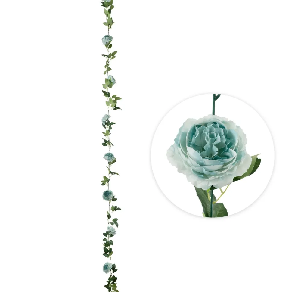 Decostar™ Artificial Peony Flower Garland - Blue