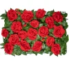 Decostar™ Artificial Rose and Green Leaf Flower Mat - Red