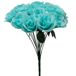 Decostar™ Artificial Rose Bouquet 12" - Turquoise
