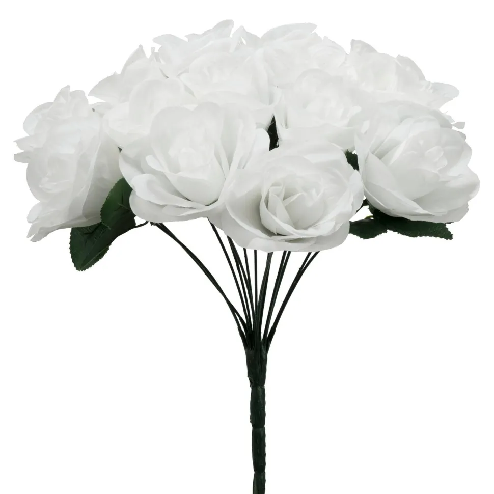 Decostar™ Artificial Rose Bouquet 12" - White
