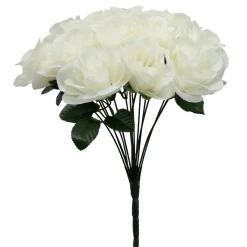 Decostar™ Artificial Rose Bouquet 12" - Ivory