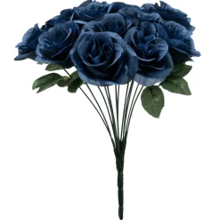 Decostar™ Artificial Rose Bouquet 12" - Navy