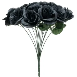 Decostar™ Artificial Rose Bouquet 12" - Black
