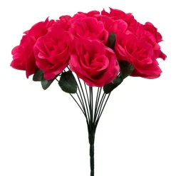 Decostar™ Artificial Rose Bouquet 12" - Fuchsia