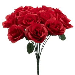Decostar™ Artificial Rose Bouquet 12" - Burgundy