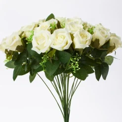 Decostar™ Artificial Rose Bud Bouquet 18" Ivory