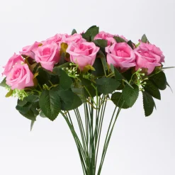 Decostar™ Artificial Rose Bud Bouquet 18" Pink