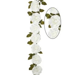 Decostar™ Artificial Rose Cane Garland 74" - White