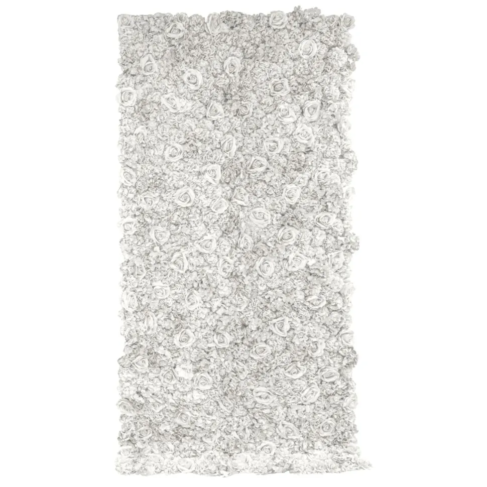 Decostar™ Artificial Rose & Hydrangea Flower Wall - White