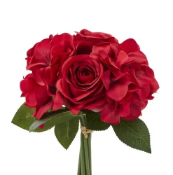 Decostar™ Artificial Rose & Hydrangea Mixed Bunches Red