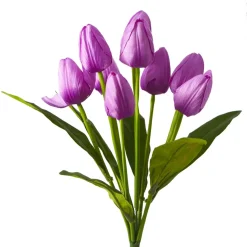 Decostar™ Artificial Tulip Bouquet 16" - Purple