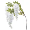 Decostar™ Artificial Wisteria Flower Stem w/ Greenery - 39" - White