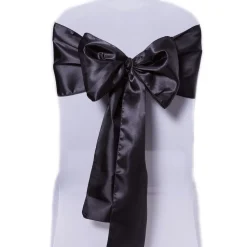 DecoStar™ Black Deco Satin Chair Sash - 8" x 108" - 10 PACK
