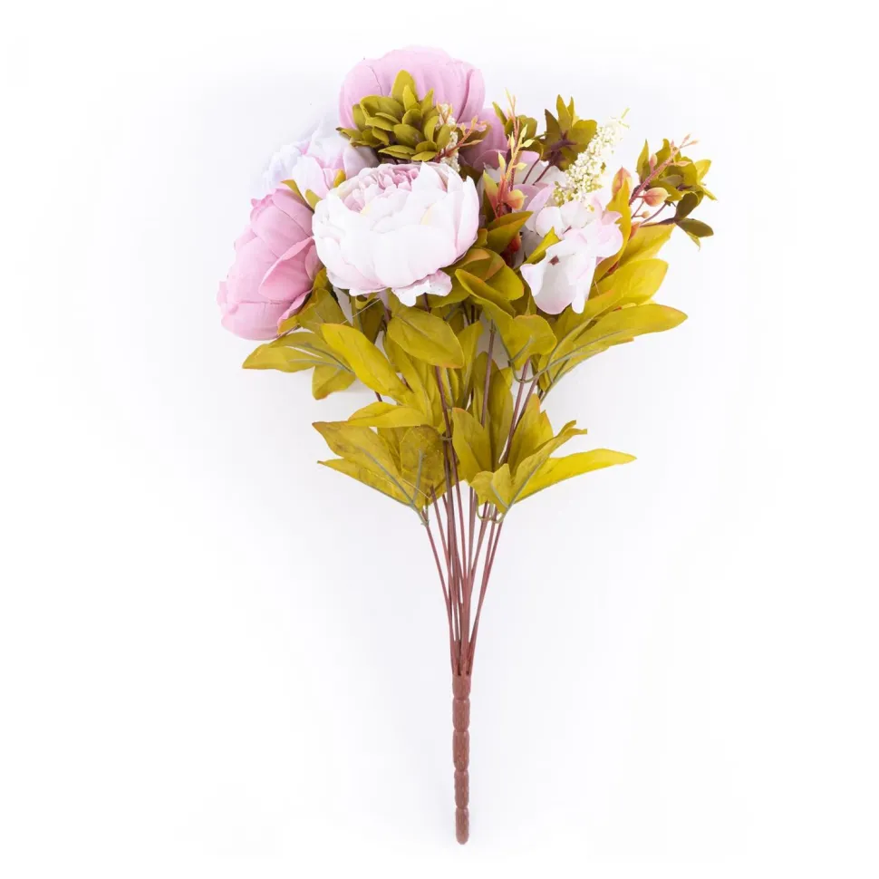 Decostar™ Blush Artificial Peony W/ Mixed Flower Bouquet 19"