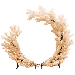 Decostar™ Blush Hydrangea Floral Partial Round Wedding Ceremony Arch - 8 Feet Tall