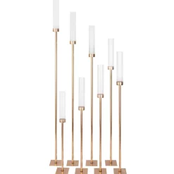 Decostar™ Candle Holder with Cylinder Shade 8pc set - Gold