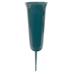 Decostar™ 9" Cemetery Vase With Spike 6pc/bag - Green