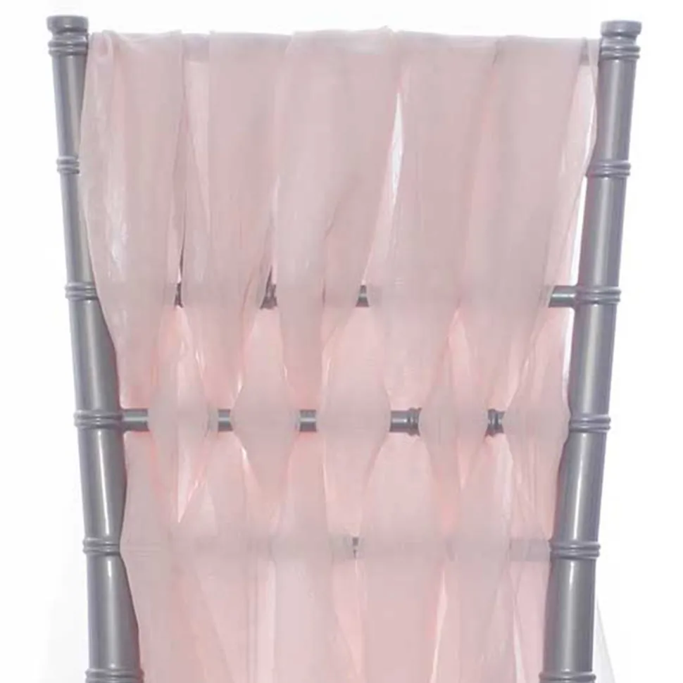 DecoStar™ 15" Chiavari Chair Accent 5 Piece Sheer Weave - Soft Pink/Blush