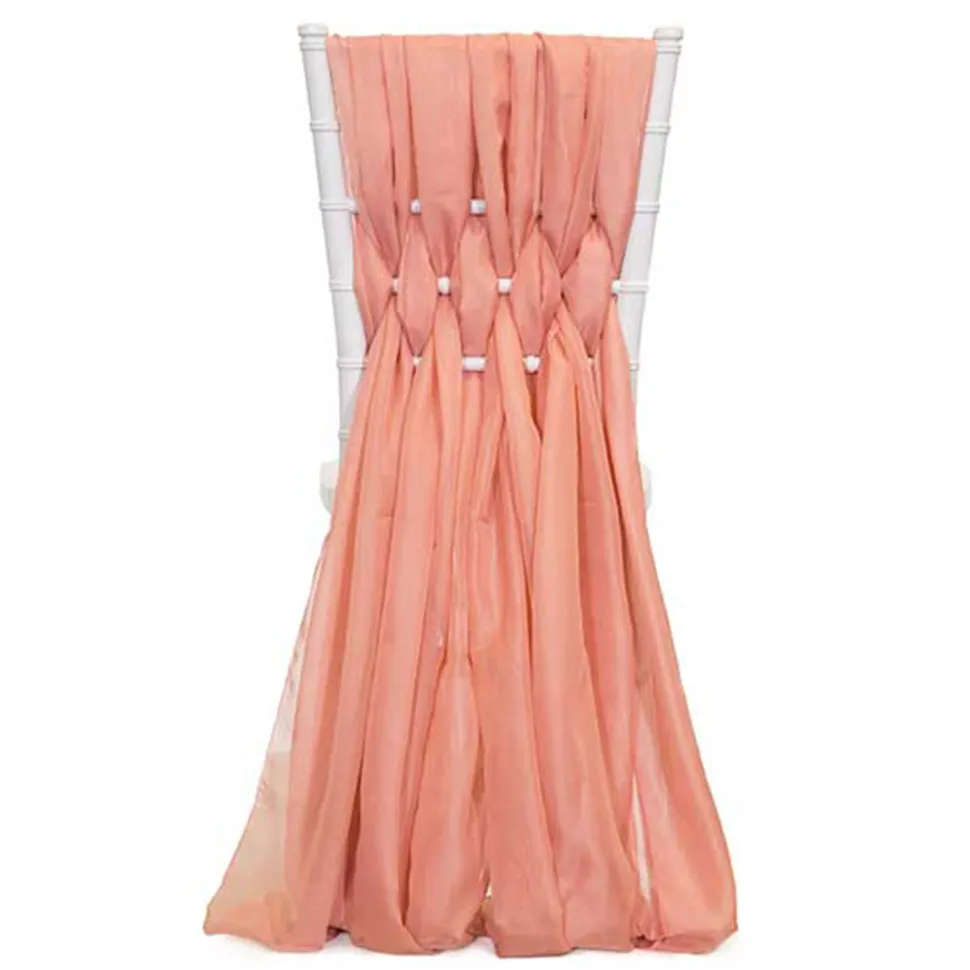 DecoStar™ 15" Chiavari Chair Accent 5 Piece Sheer Weave - Dusty Rose