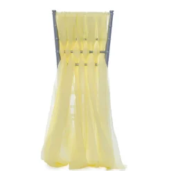 DecoStar™ 15" Chiavari Chair Accent 5 Piece Sheer Weave - Baby Yellow