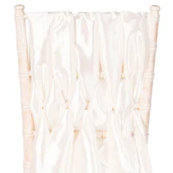 DecoStar™ 15" Chiavari Chair Accent 5 Piece Taffeta Weave - Ivory