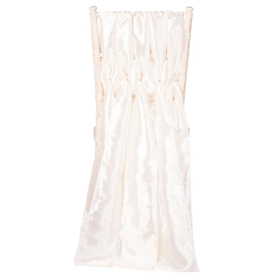 DecoStar™ 15" Chiavari Chair Accent 5 Piece Taffeta Weave - Ivory