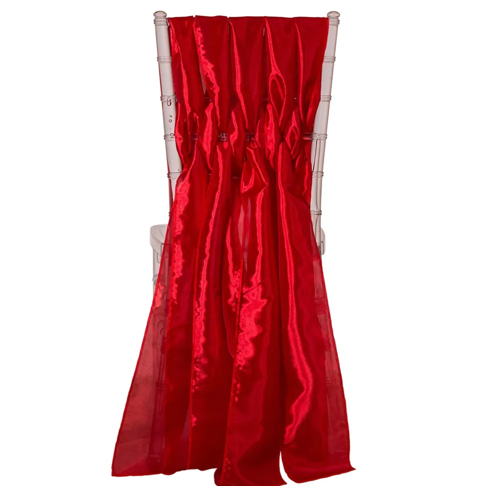 DecoStar™ 15" Chiavari Chair Accent 5 Piece Taffeta Weave - Red