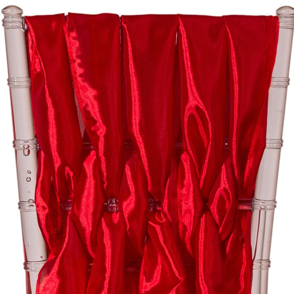 DecoStar™ 15" Chiavari Chair Accent 5 Piece Taffeta Weave - Red