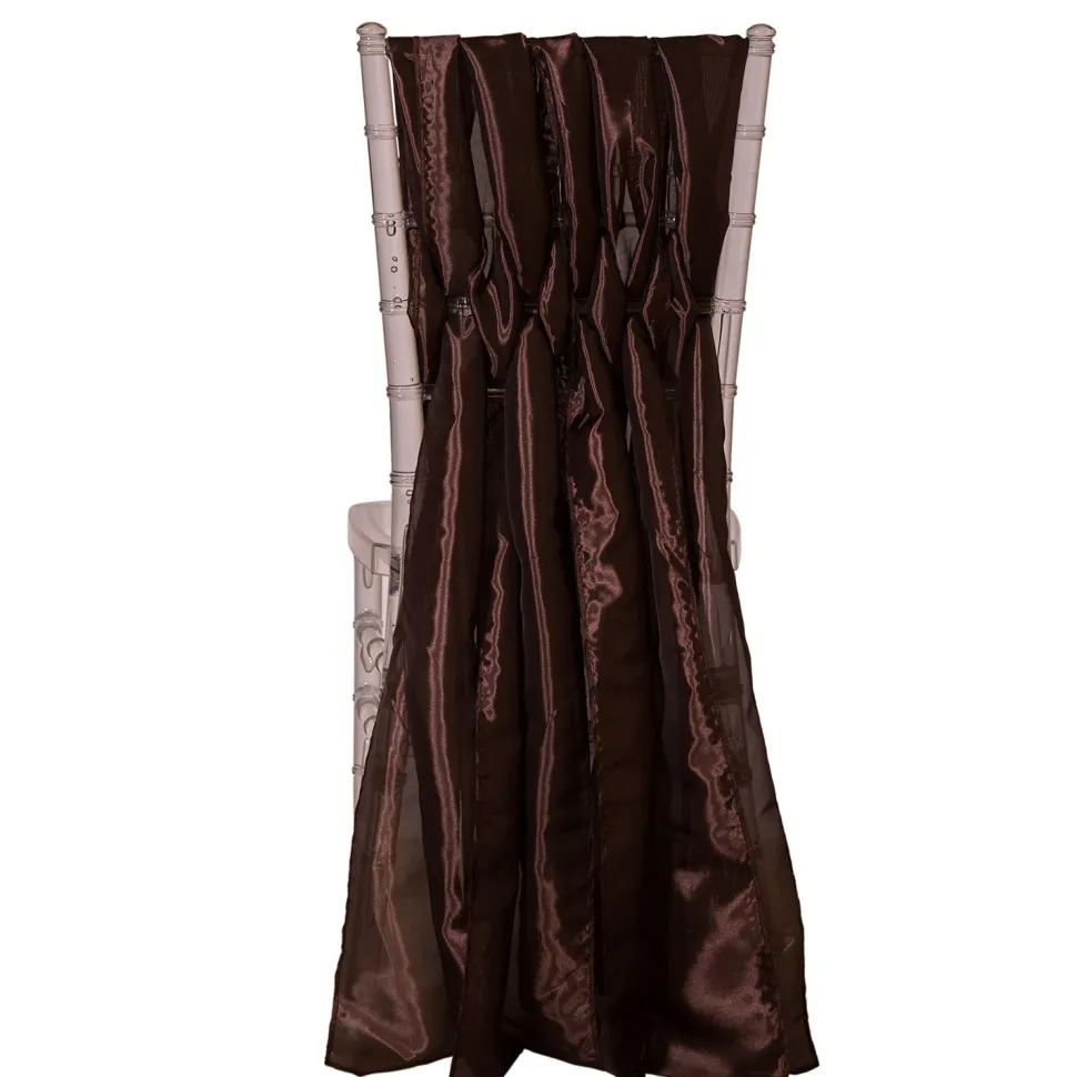 DecoStar™ 15" Chiavari Chair Accent 5 Piece Taffeta Weave - Dark Brown