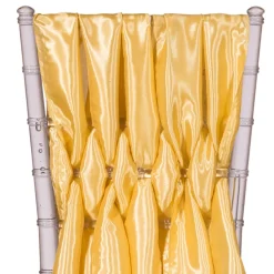 DecoStar™ 15" Chiavari Chair Accent 5 Piece Taffeta Weave - Light Gold