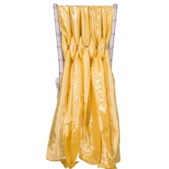 DecoStar™ 15" Chiavari Chair Accent 5 Piece Taffeta Weave - Light Gold