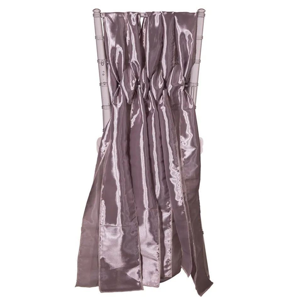 DecoStar™ 15" Chiavari Chair Accent 5 Piece Taffeta Weave - Light Silver