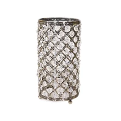 DecoStar™ Chrome & Crystal Candle Holder - Antique Finish